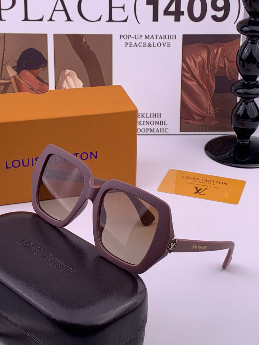 Louis Vuitton L27006 Oversized Brown Lens Sunglasses for Men & Women - 398203 - detail image 2