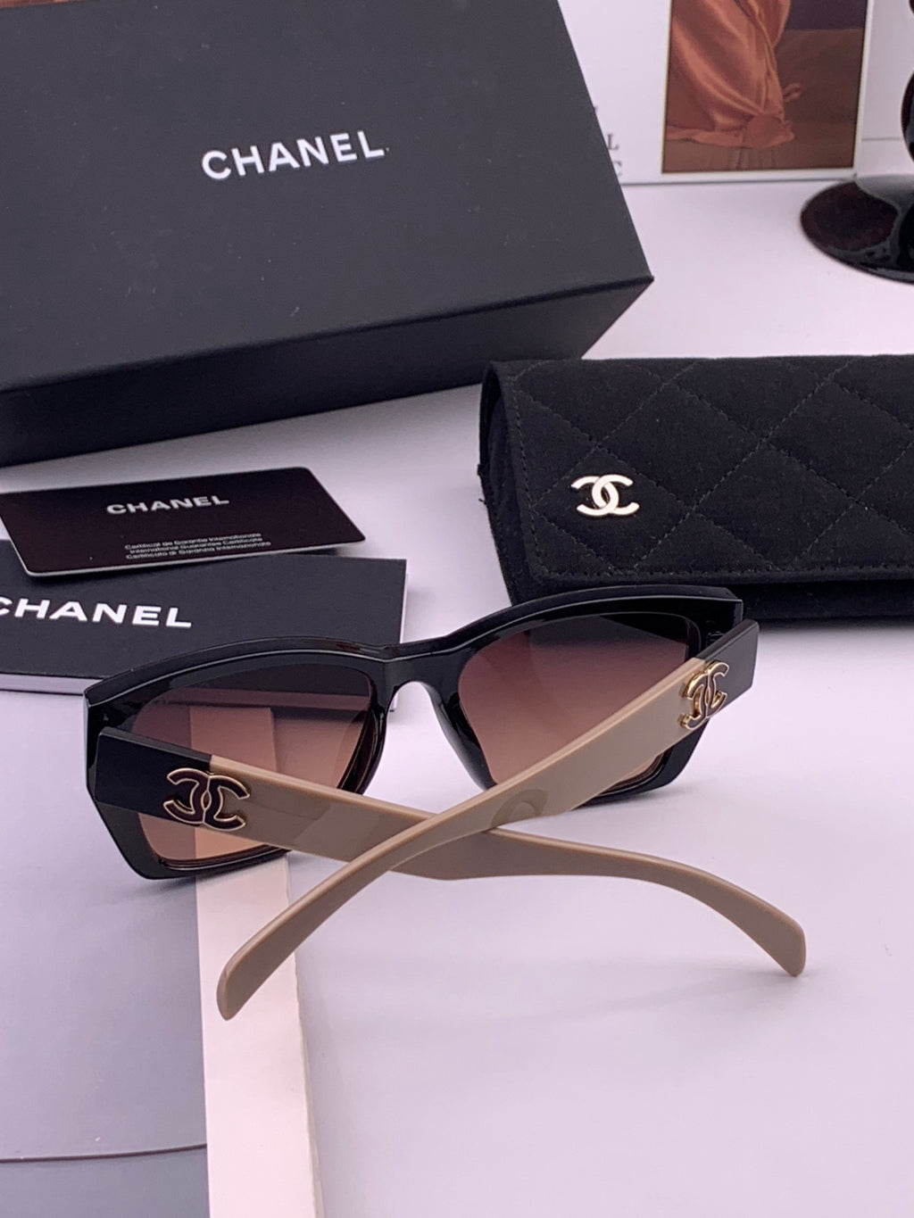 Chanel CH1311 Polarized Square Black Lens Sunglasses for Men & Women - 398636 - detail image 6