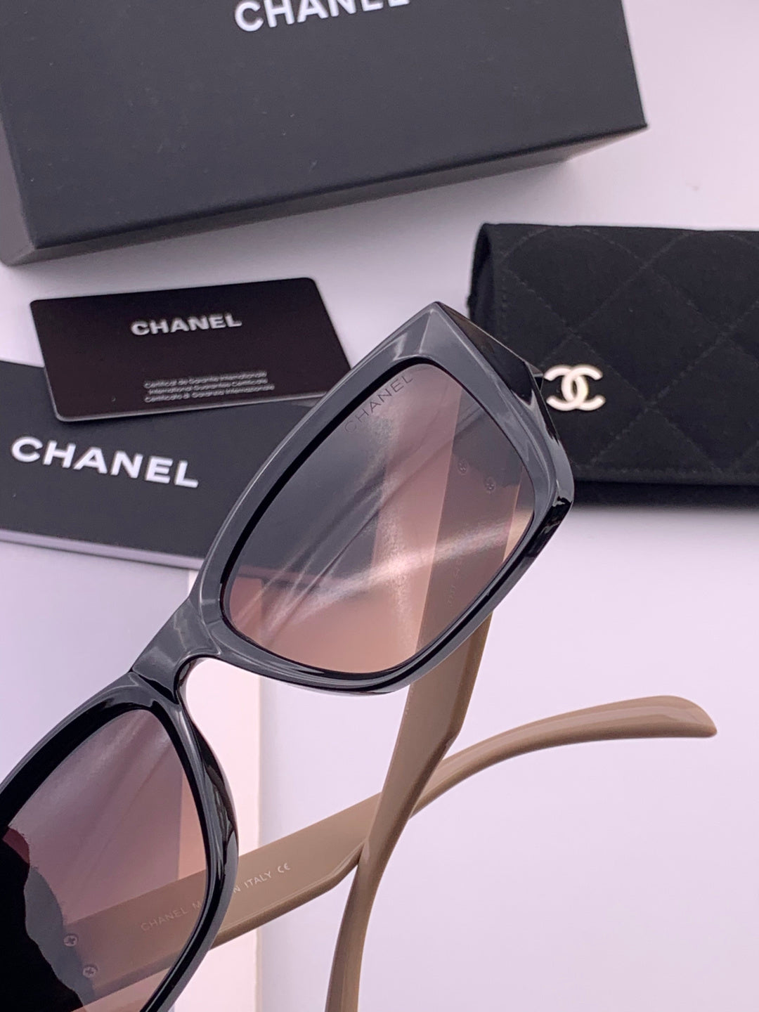 Chanel CH1311 Polarized Square Black Lens Sunglasses for Men & Women - 398636 - detail image 7