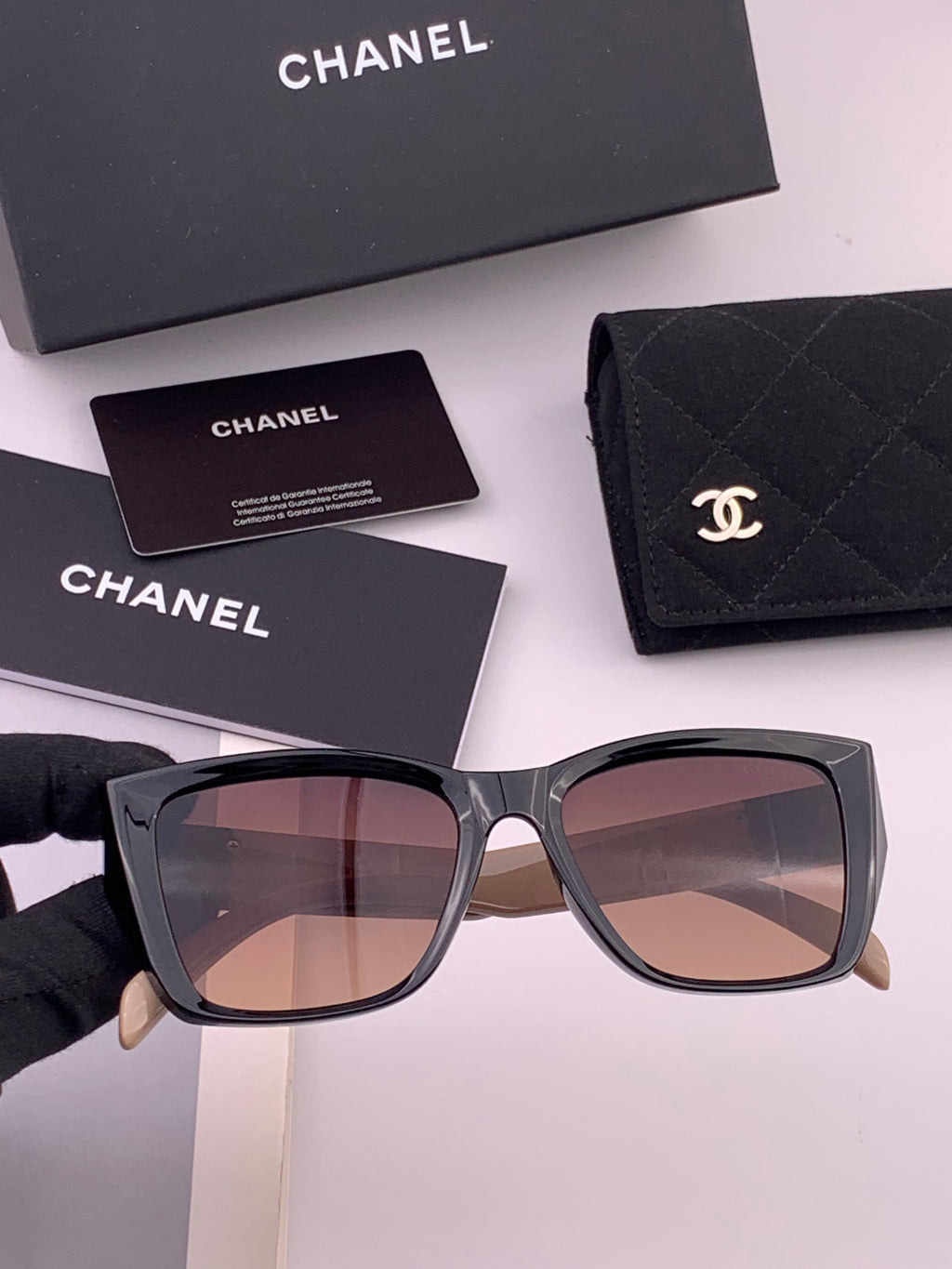 Chanel CH1311 Polarized Square Black Lens Sunglasses for Men & Women - 398636