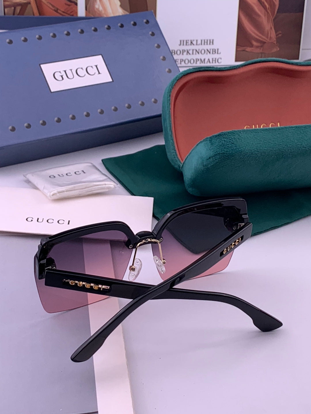 Gucci 2592 Polarized Square Gold Lens Sunglasses for Men & Women - 398275 - detail image 6