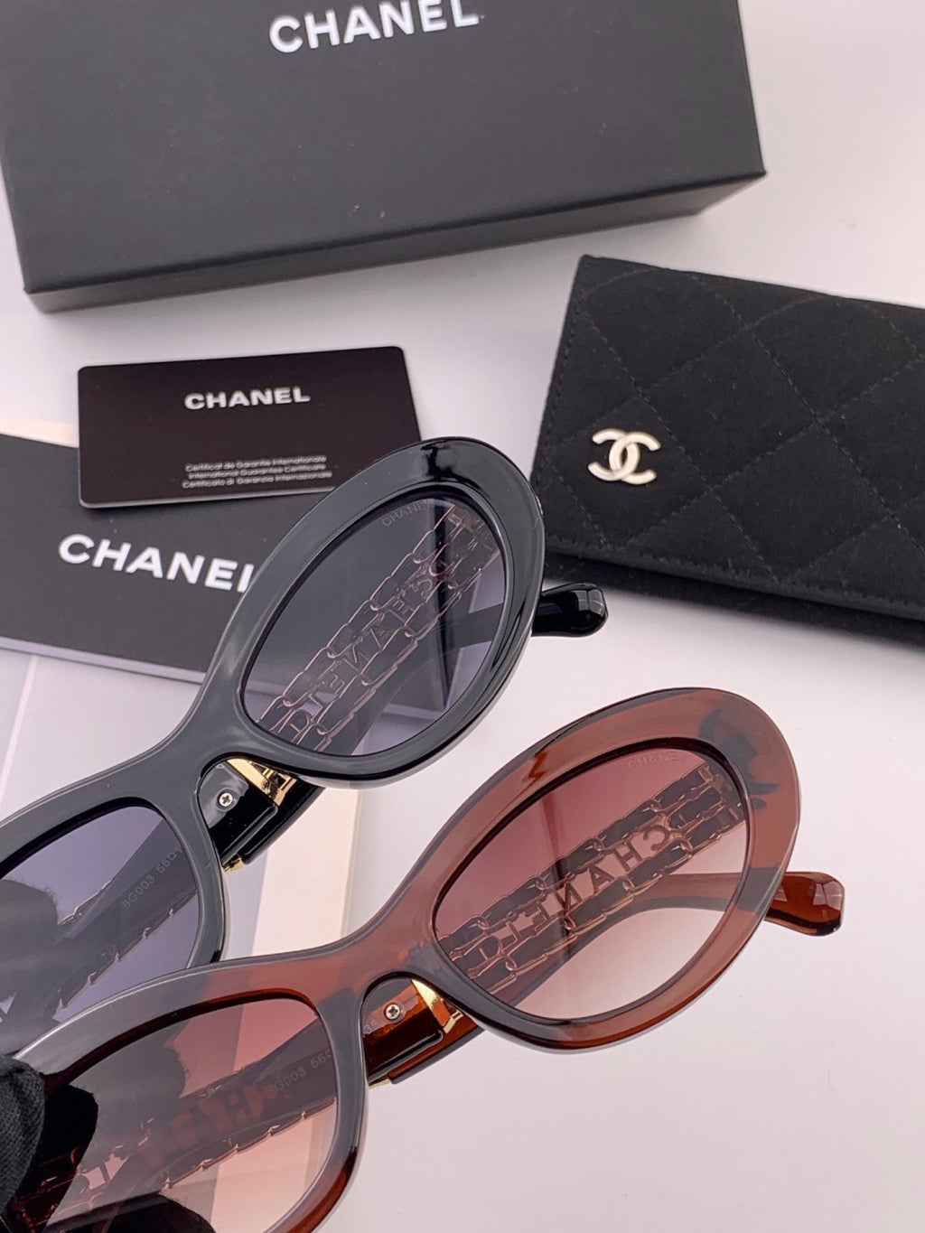 Chanel CH300 Polarized Square Gold Lens Sunglasses for Men & Women - 398632 - detail image 5