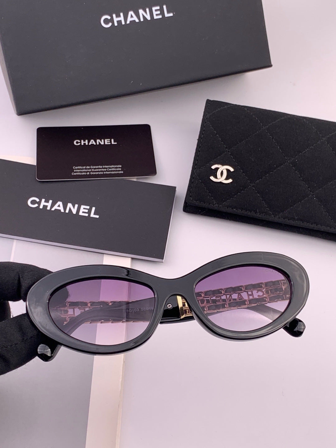 Chanel CH300 Polarized Square Gold Lens Sunglasses for Men & Women - 398632