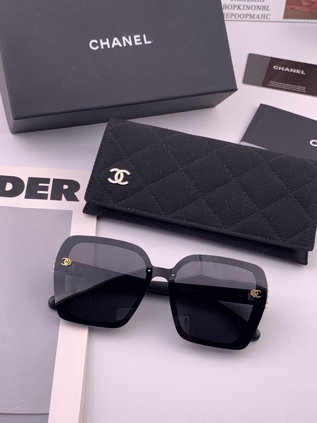 Chanel CH6994 Polarized Oversized Gold Lens Sunglasses for Men & Wome - 398545 - detail image 5