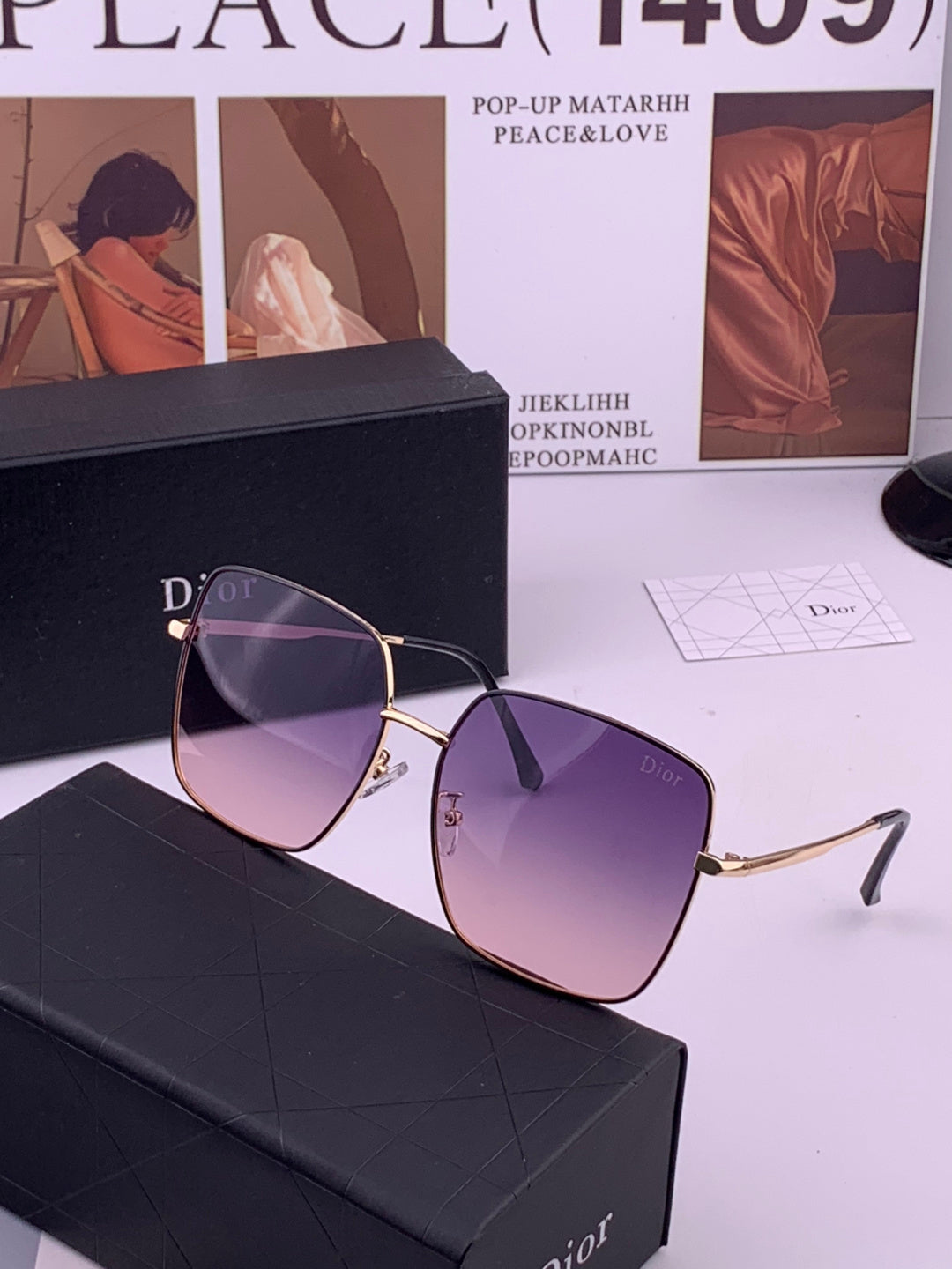 Dior D5813 Polarized Square Black Lens Sunglasses for Men & Women - 398754 - detail image 2