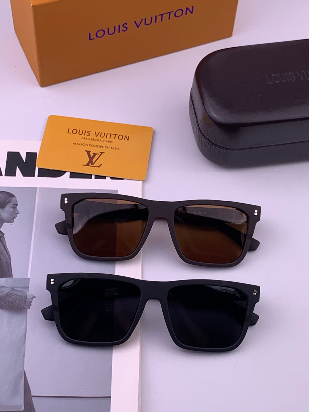 Louis Vuitton L8510 Square Brown Lens Sunglasses for Men & Women - 398132 - detail image 7