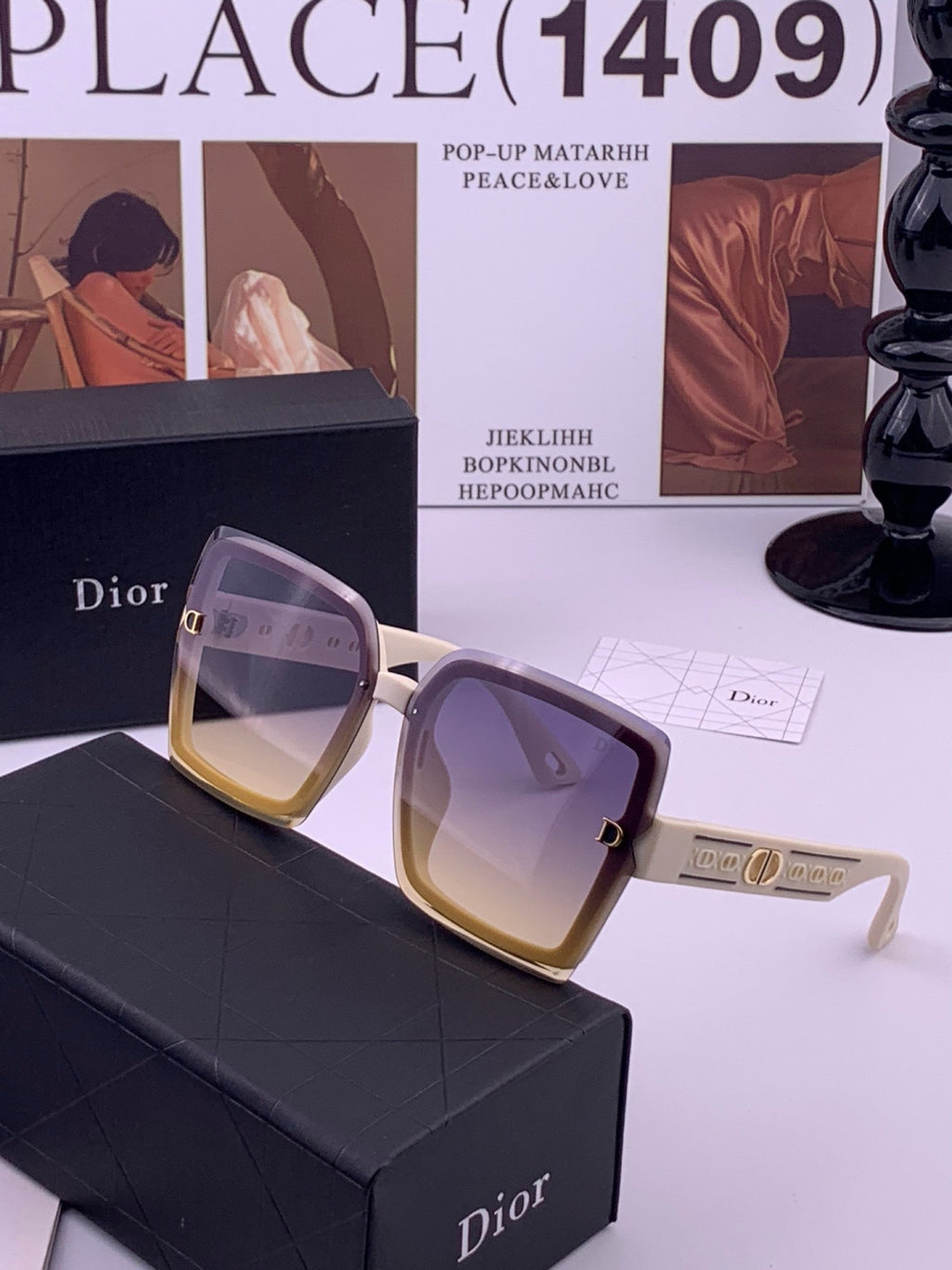 Dior CD2590 Polarized Square Red Lens Sunglasses for Women - 398755 - detail image 2