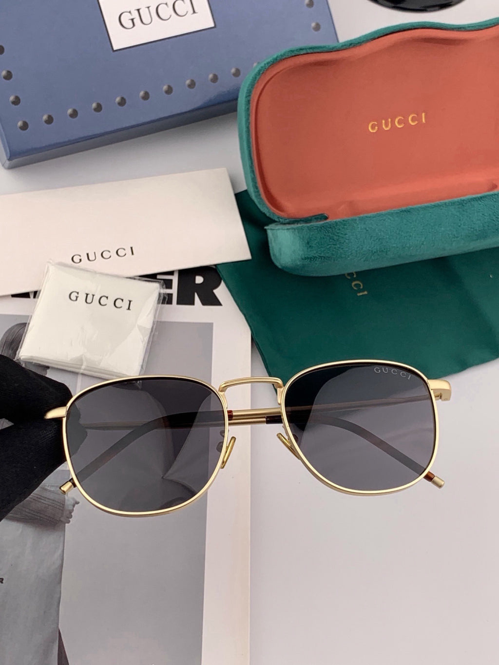 Gucci G1220 Polarized Round Black Lens Sunglasses for Women