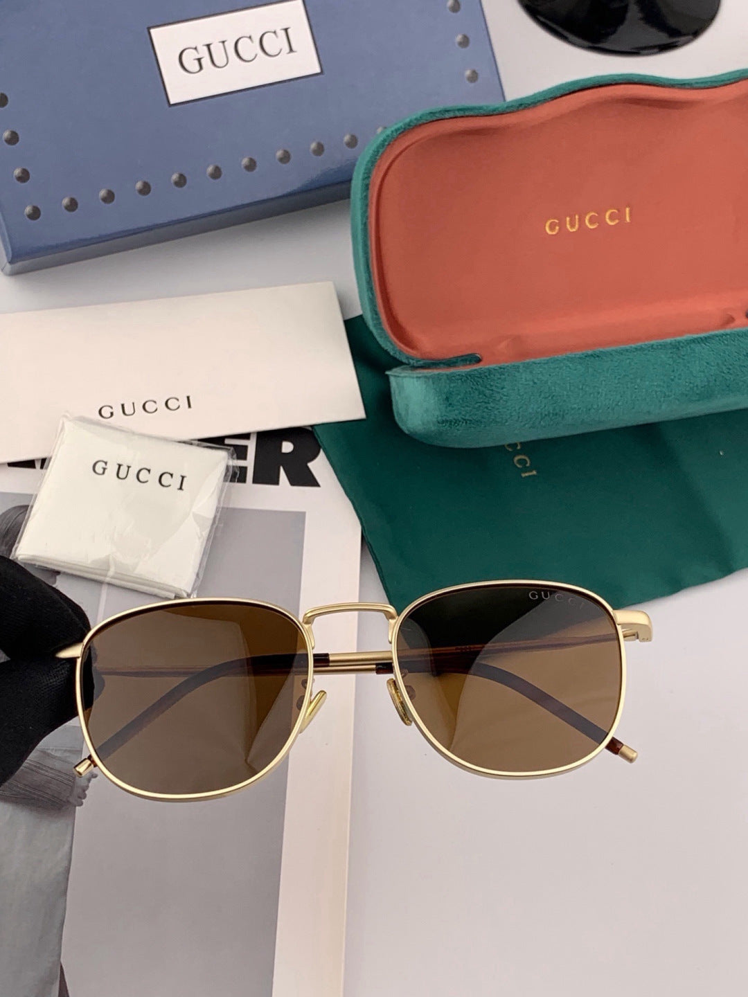 Gucci G1220 Polarized Round Black Lens Sunglasses for Women - detail image 2
