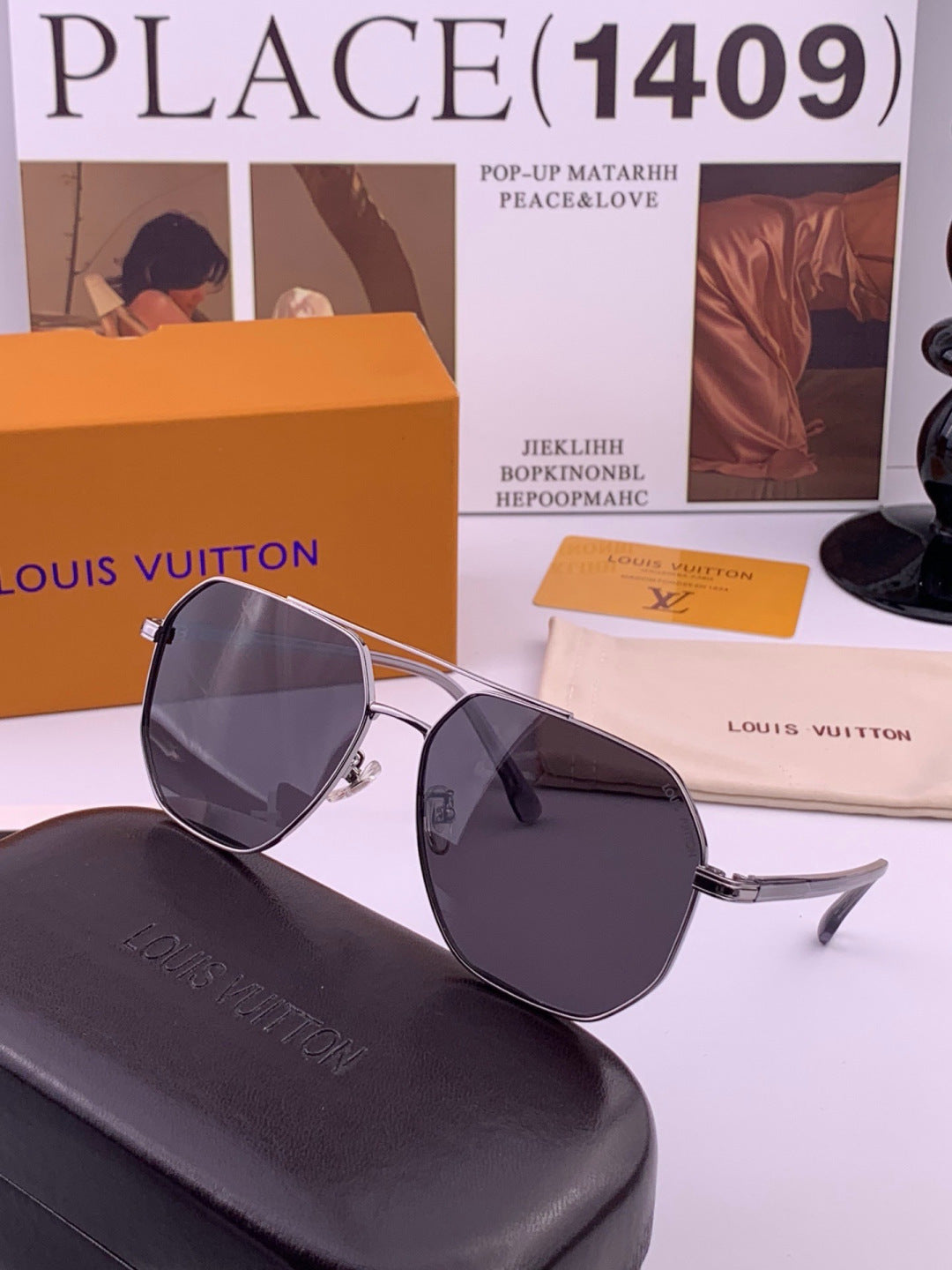 Louis Vuitton L8863 Polarized Aviator Black Lens Sunglasses for Men & - 398126 - detail image 5
