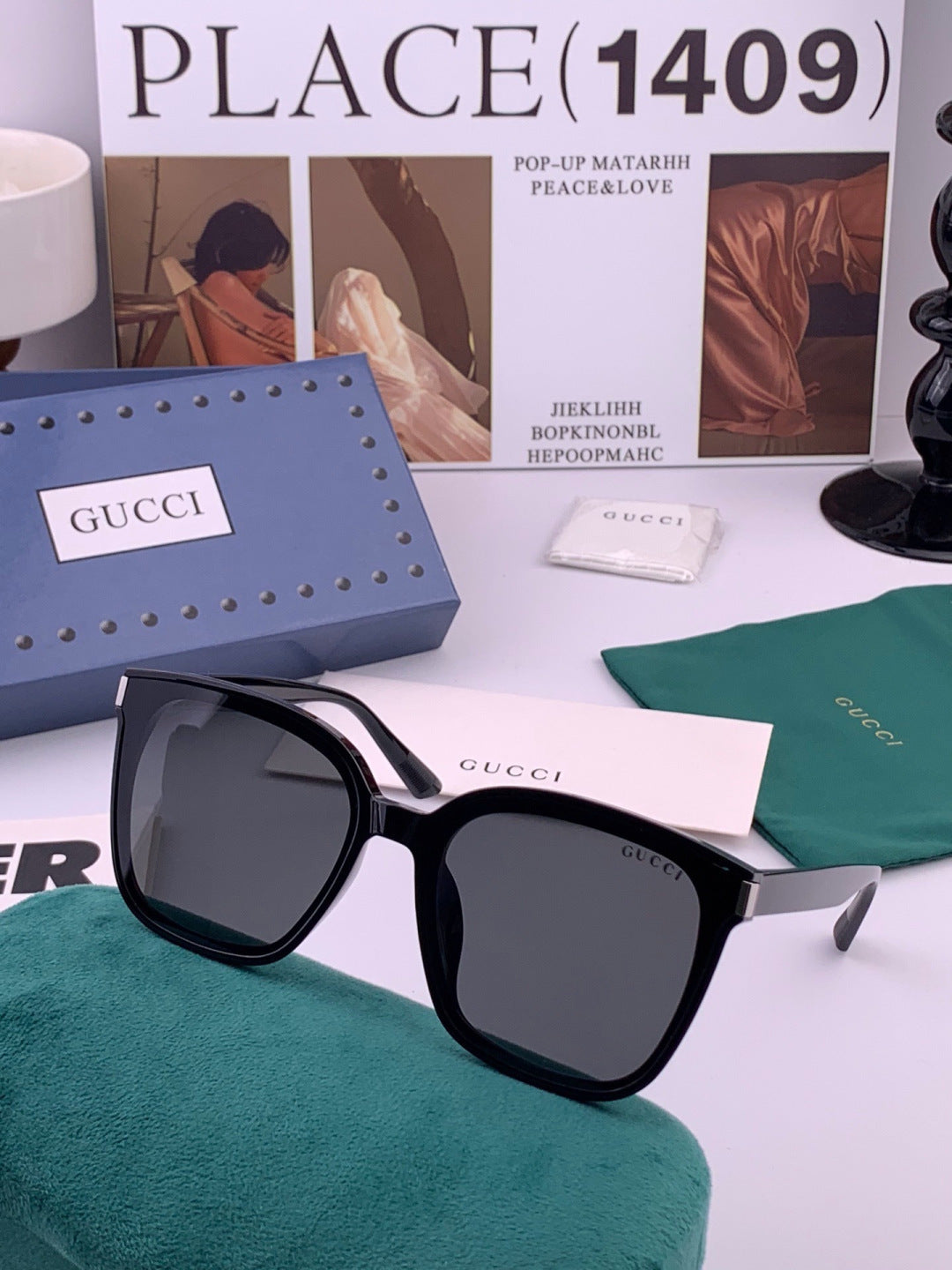 Gucci G9940 Polarized Square Black Lens Sunglasses for Men & Women - 398322 - detail image 4