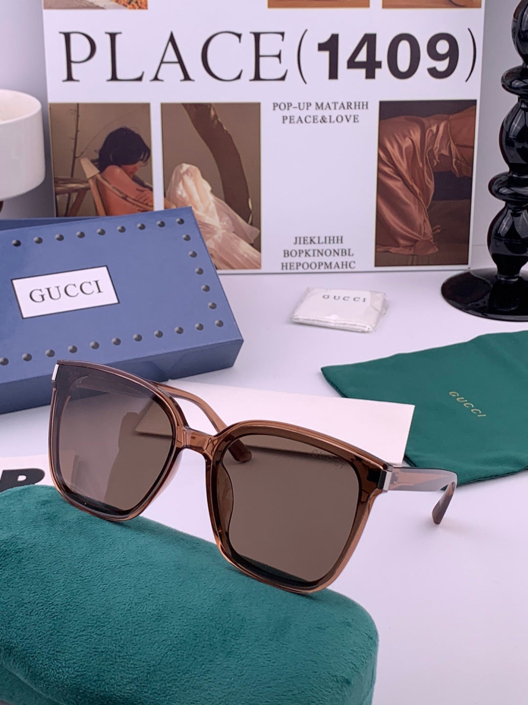 Gucci G9940 Polarized Square Black Lens Sunglasses for Men & Women - 398322 - detail image 5