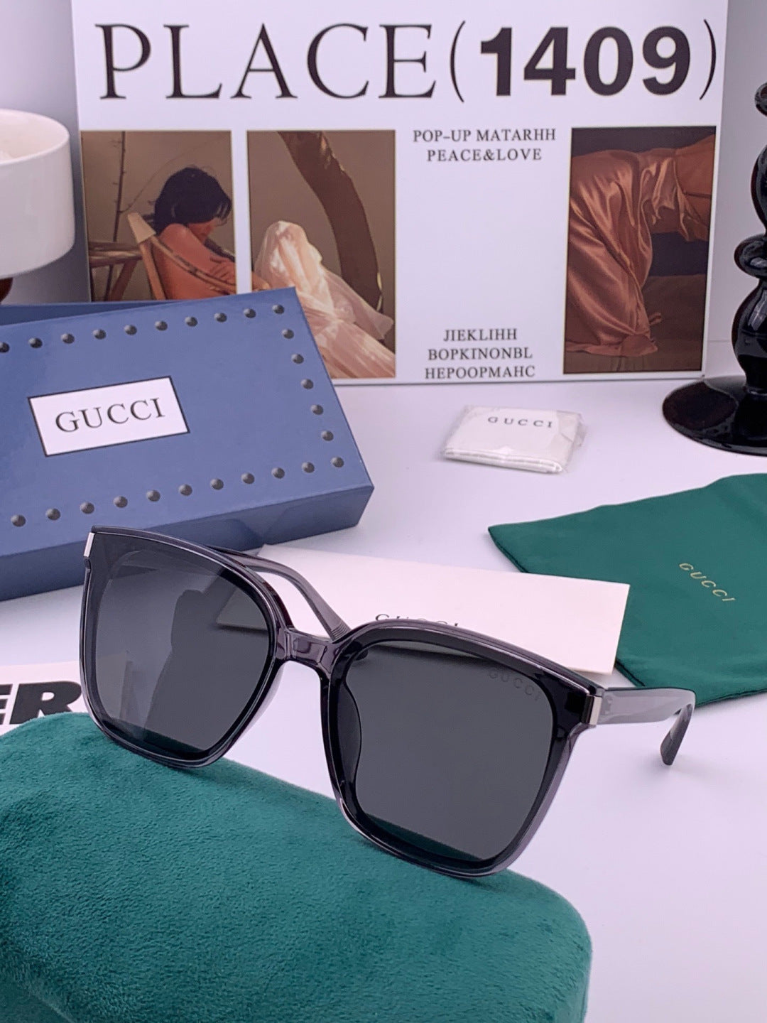 Gucci G9940 Polarized Square Black Lens Sunglasses for Men & Women - 398322 - detail image 6