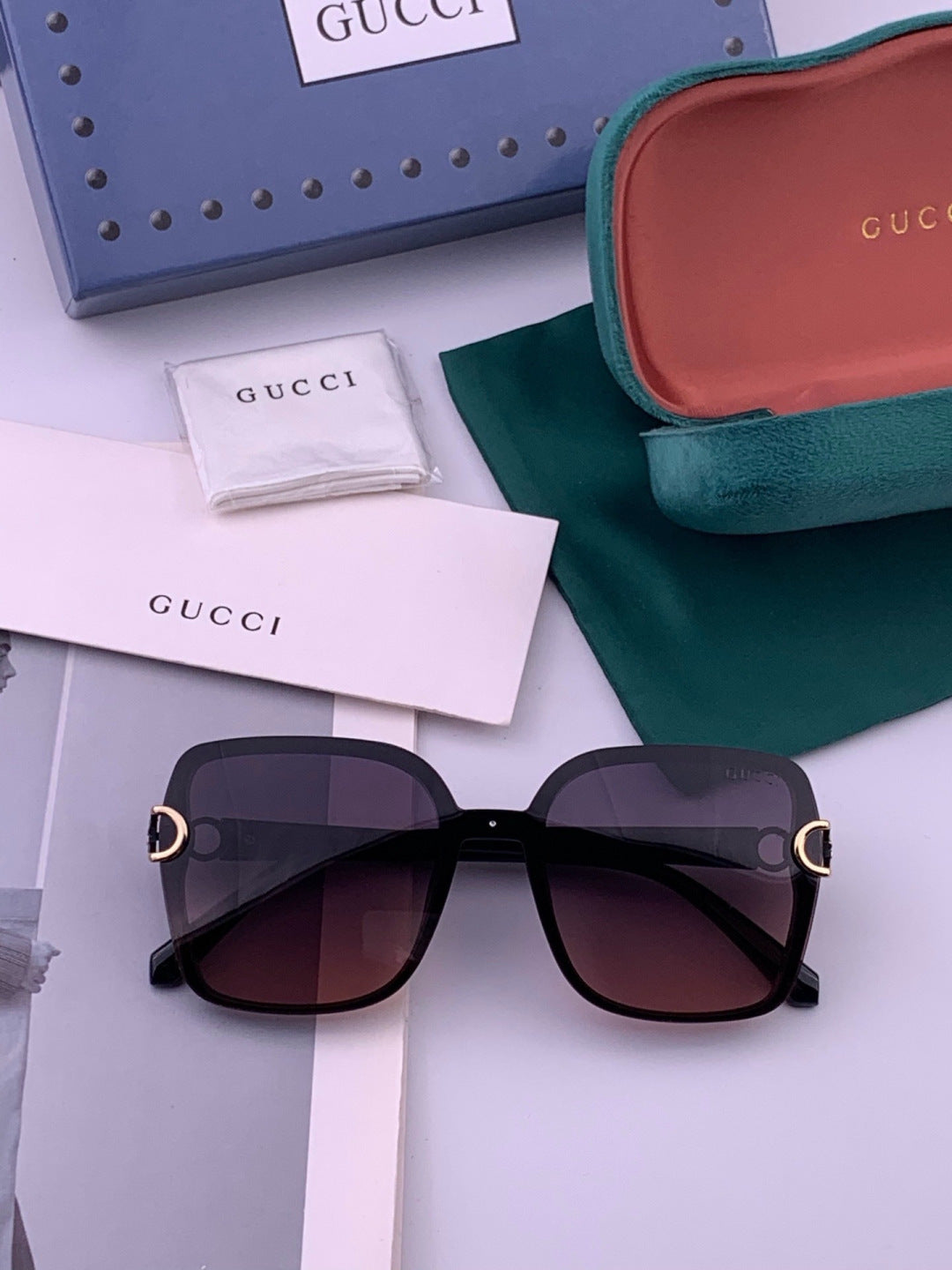 Gucci G9223 Polarized Square Brown Lens Sunglasses for Men & Women - 398327 - detail image 6
