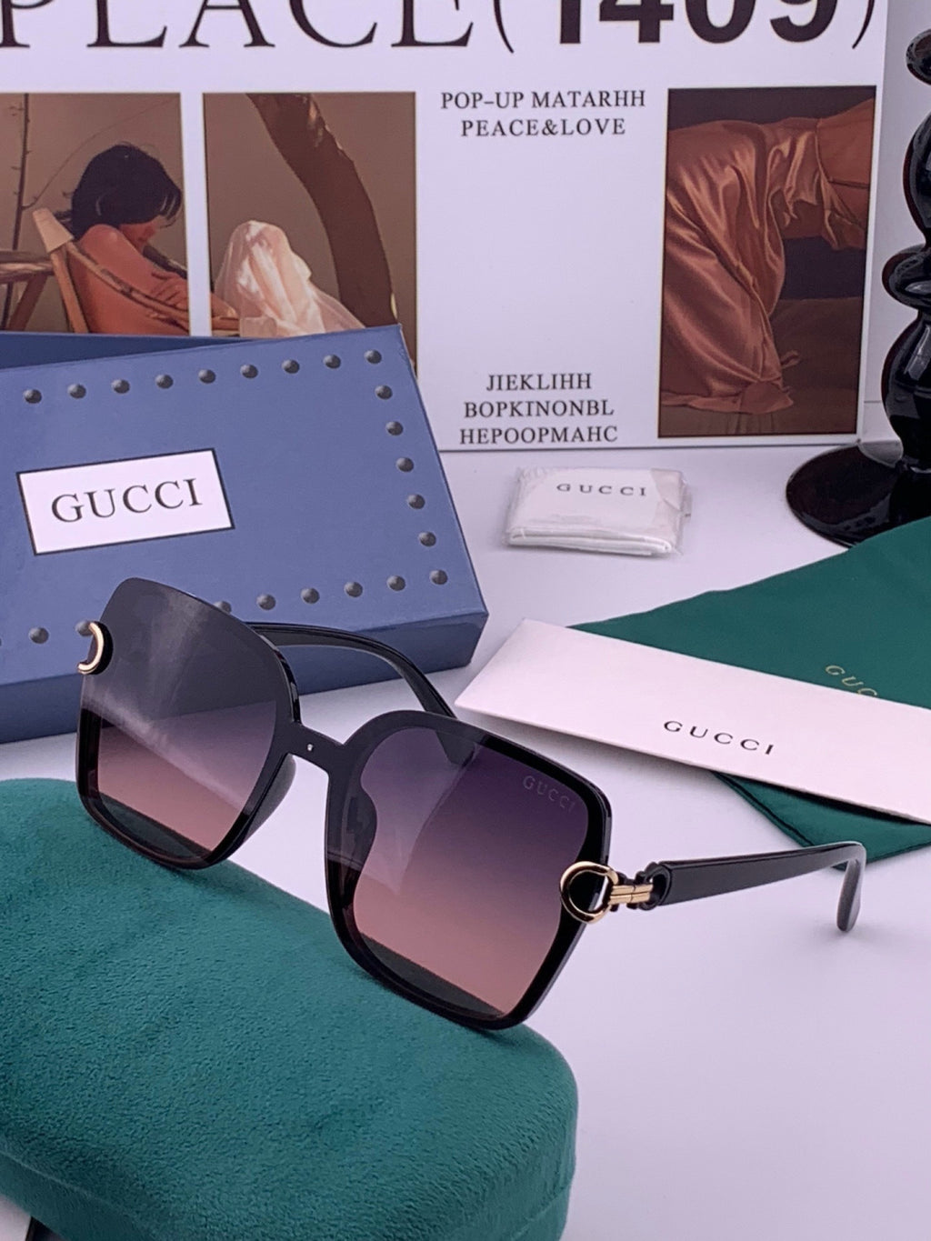 Gucci G9223 Polarized Square Brown Lens Sunglasses for Men & Women - 398327 - detail image 2