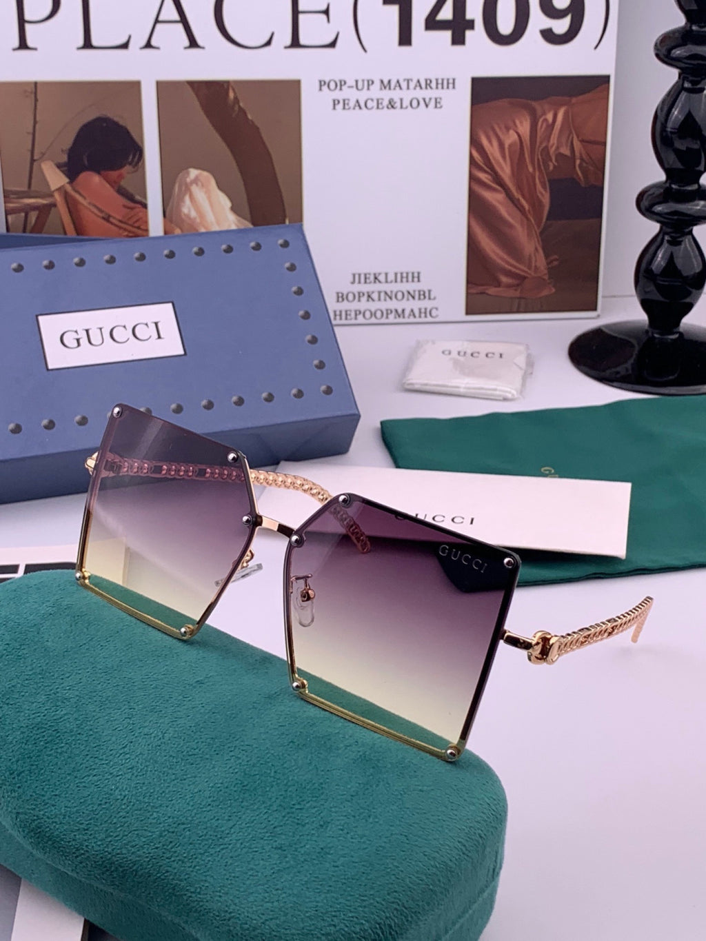 Chanel CH322 Lightweight Rimless Black Lens Sunglasses for Women - 398536 - detail image 2