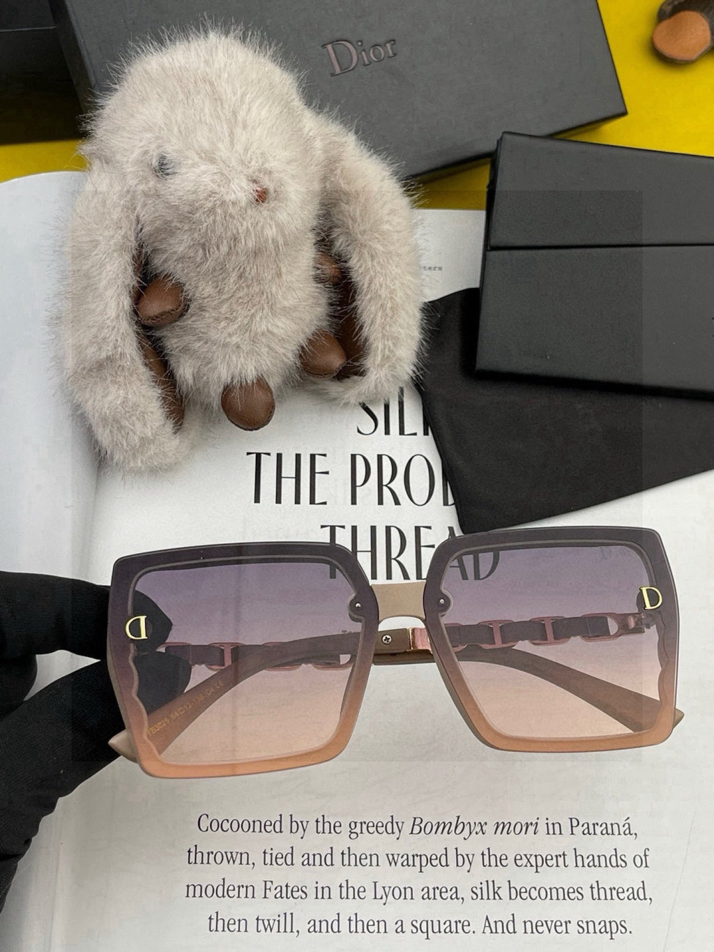 Dior CD5302 Square Gold Lens Sunglasses for Men & Women - 415473