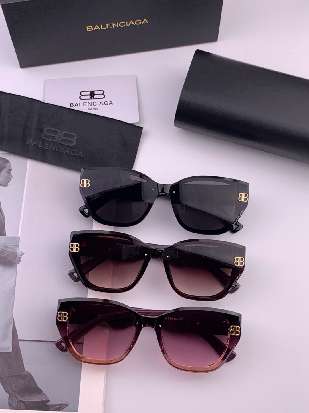 Balenciaga BL1350 Metal Fashion Black Lens Sunglasses for Men & Women - 416094 - detail image 3