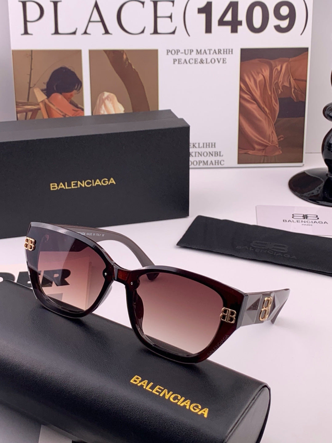 Balenciaga BL1350 Metal Fashion Black Lens Sunglasses for Men & Women - 416094 - detail image 2