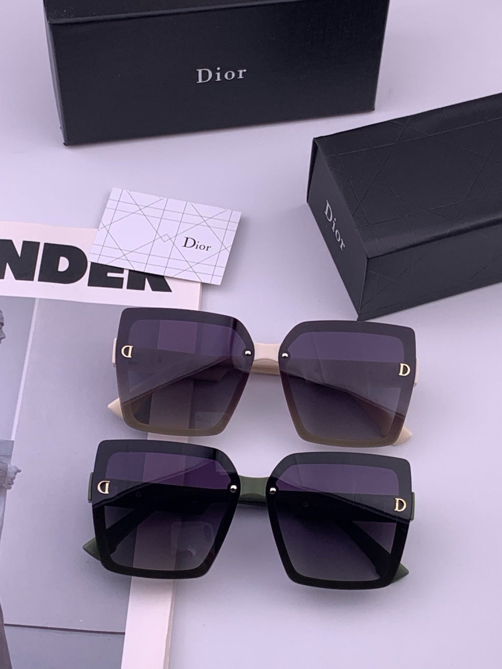 Dior CD2590 Polarized Square Black Lens Sunglasses for Women - 415521 - detail image 8