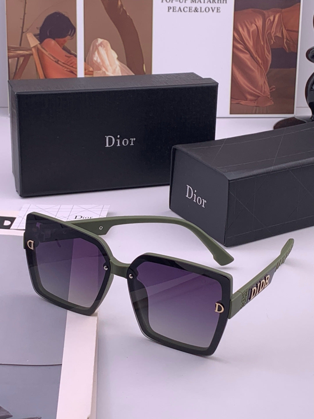 Dior CD2590 Polarized Square Black Lens Sunglasses for Women - 415522 - detail image 7