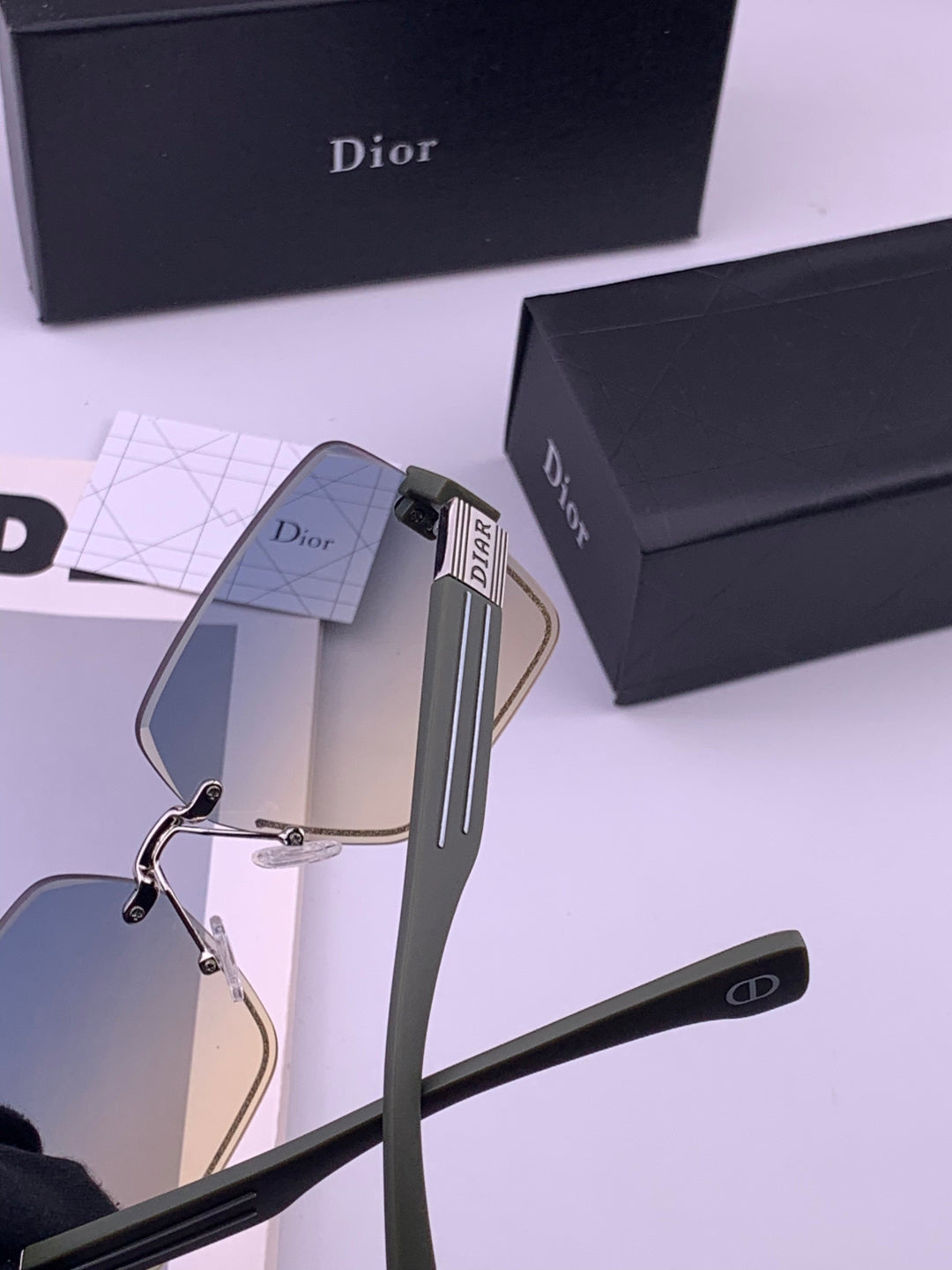 Dior D7771 Square Gold Lens Sunglasses for Men & Women - 415523 - detail image 4