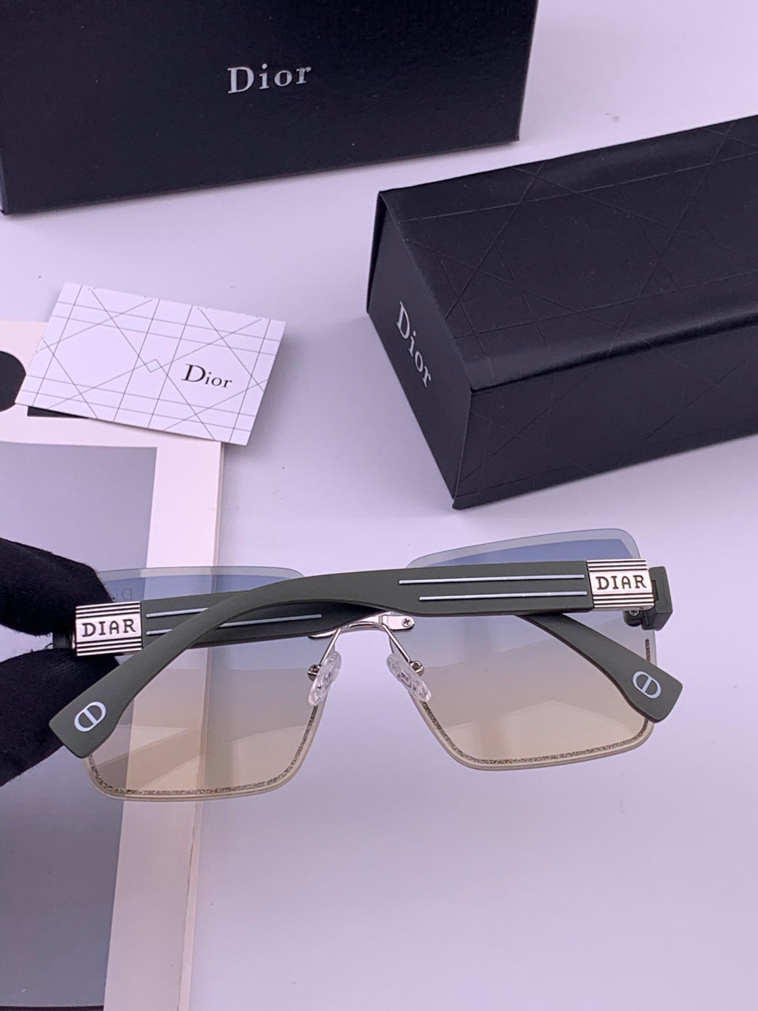 Dior D7771 Square Gold Lens Sunglasses for Men & Women - 415523 - detail image 5