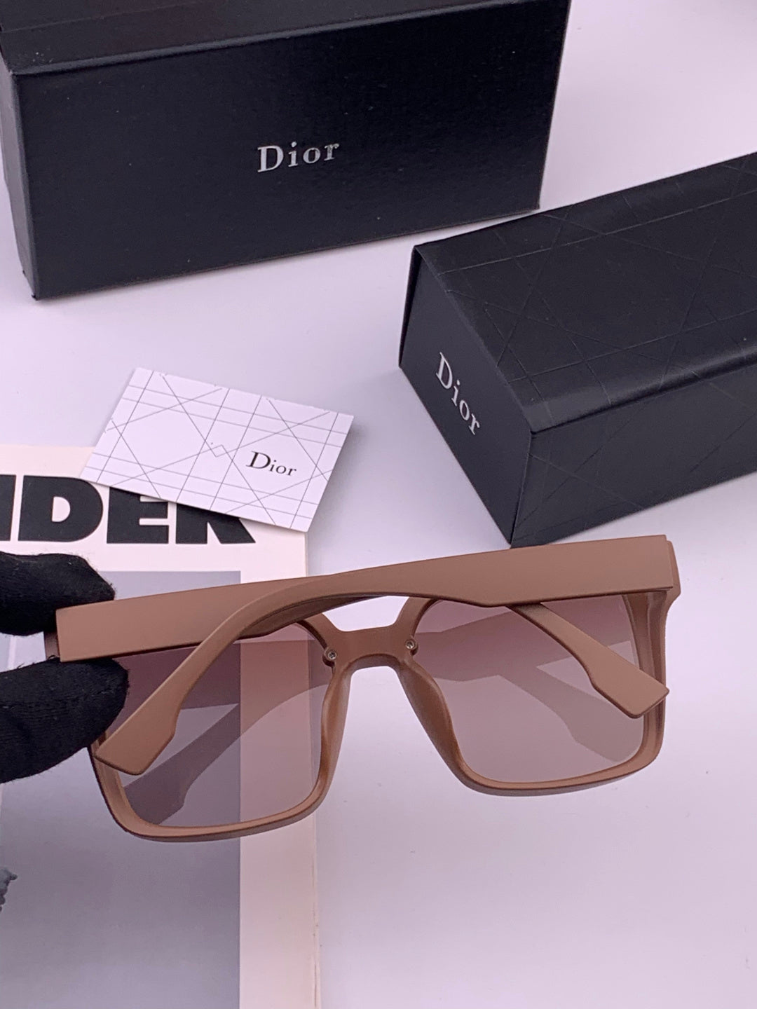 Dior CD883 Polarized Square Gold Lens Sunglasses for Women - 415525 - detail image 6