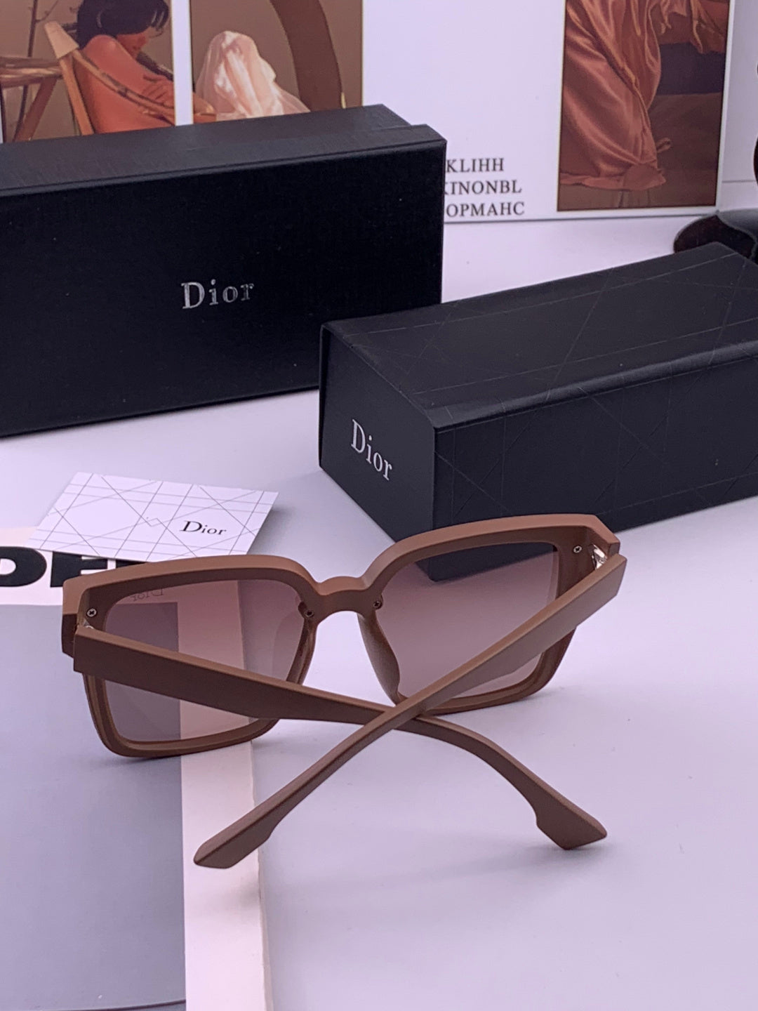 Dior CD883 Polarized Square Gold Lens Sunglasses for Women - 415525 - detail image 7