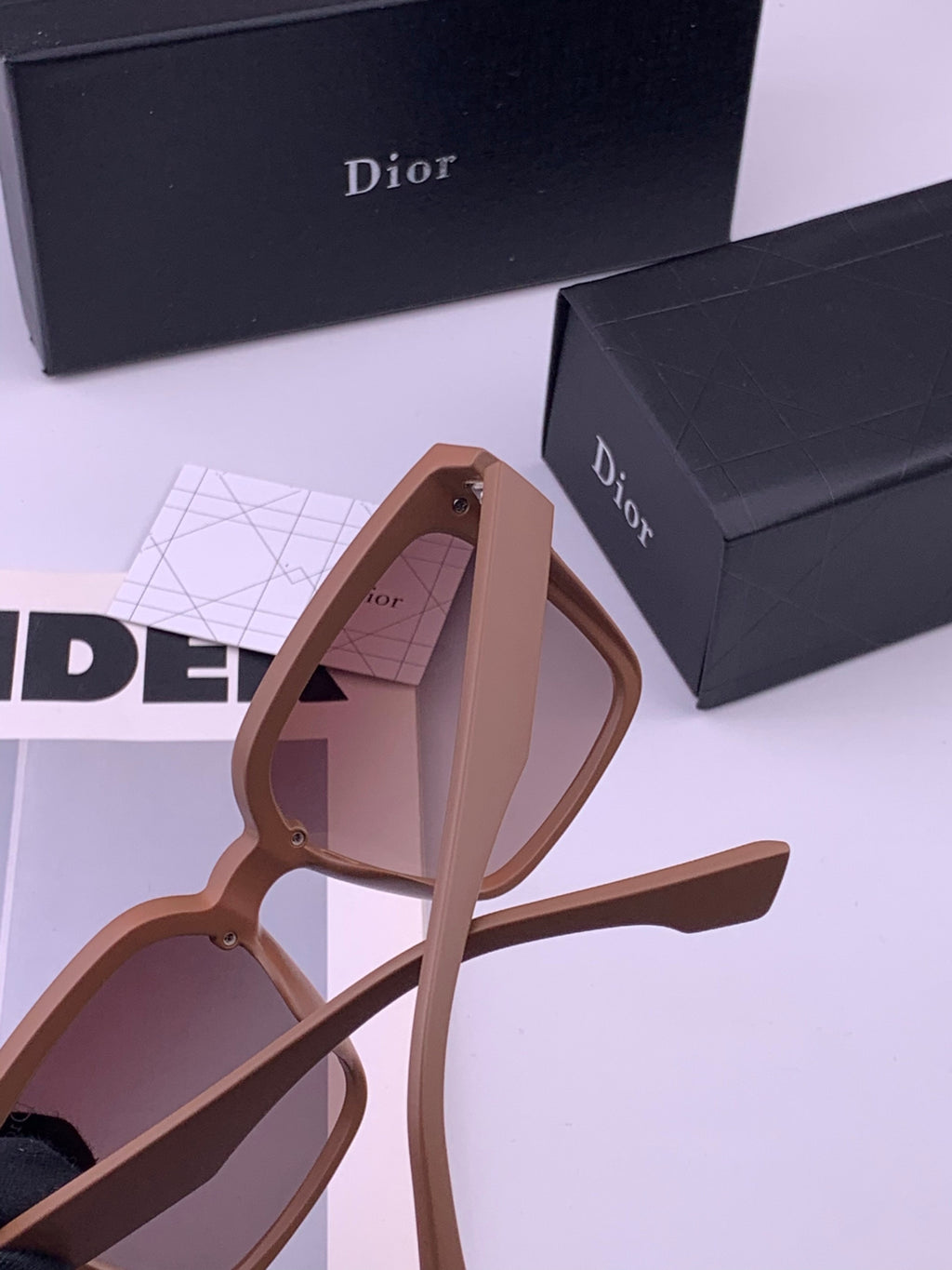 Dior CD883 Polarized Square Gold Lens Sunglasses for Women - 415525 - detail image 4
