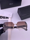 Dior CD5296 Square Gold Lens Sunglasses for Women - 415514