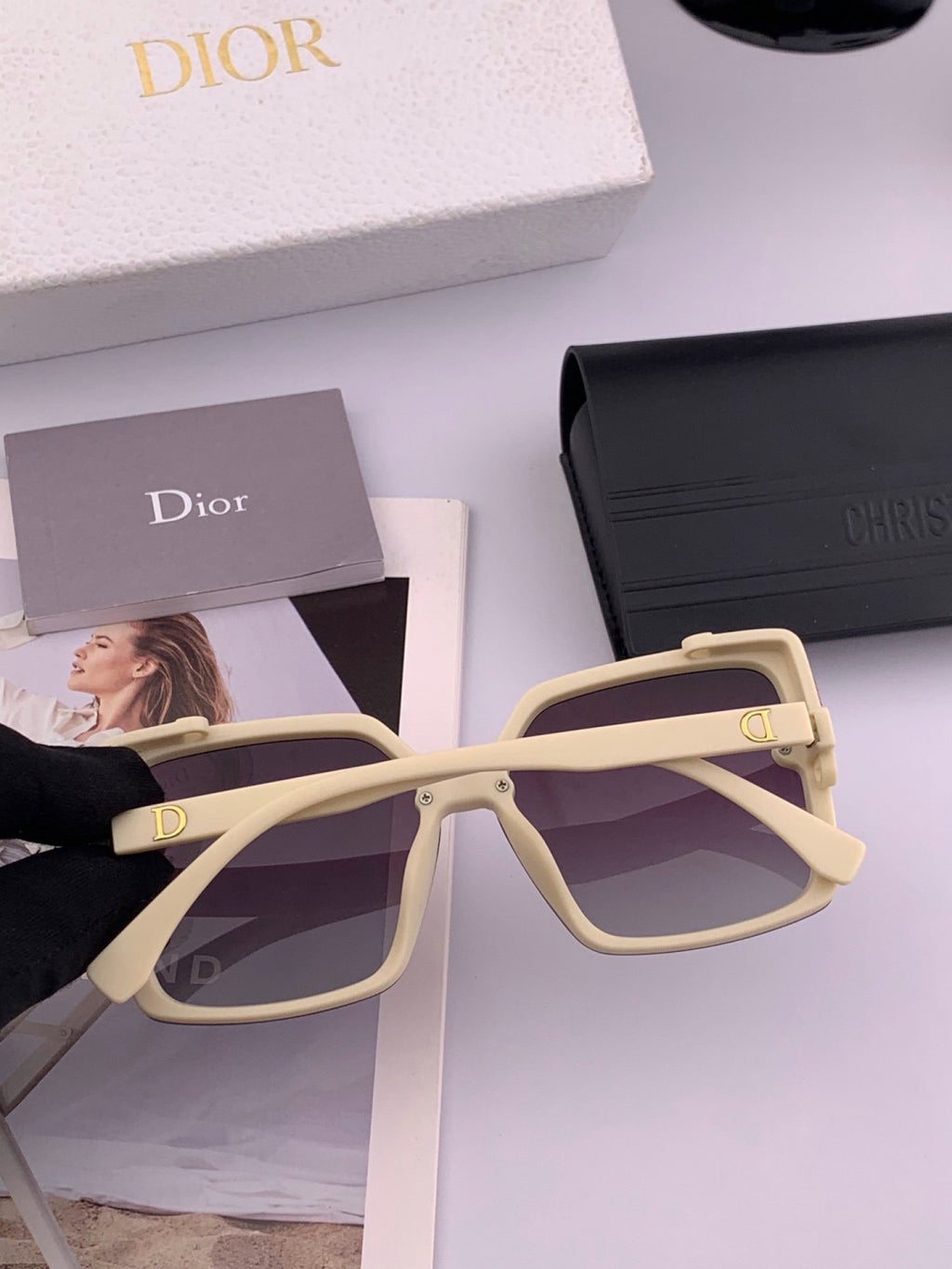 Dior CD4971 Polarized Square Gold Lens Sunglasses for Women - 415505 - detail image 3