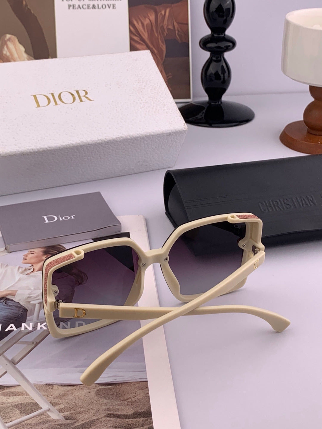 Dior CD4971 Polarized Square Gold Lens Sunglasses for Women - 415505 - detail image 5