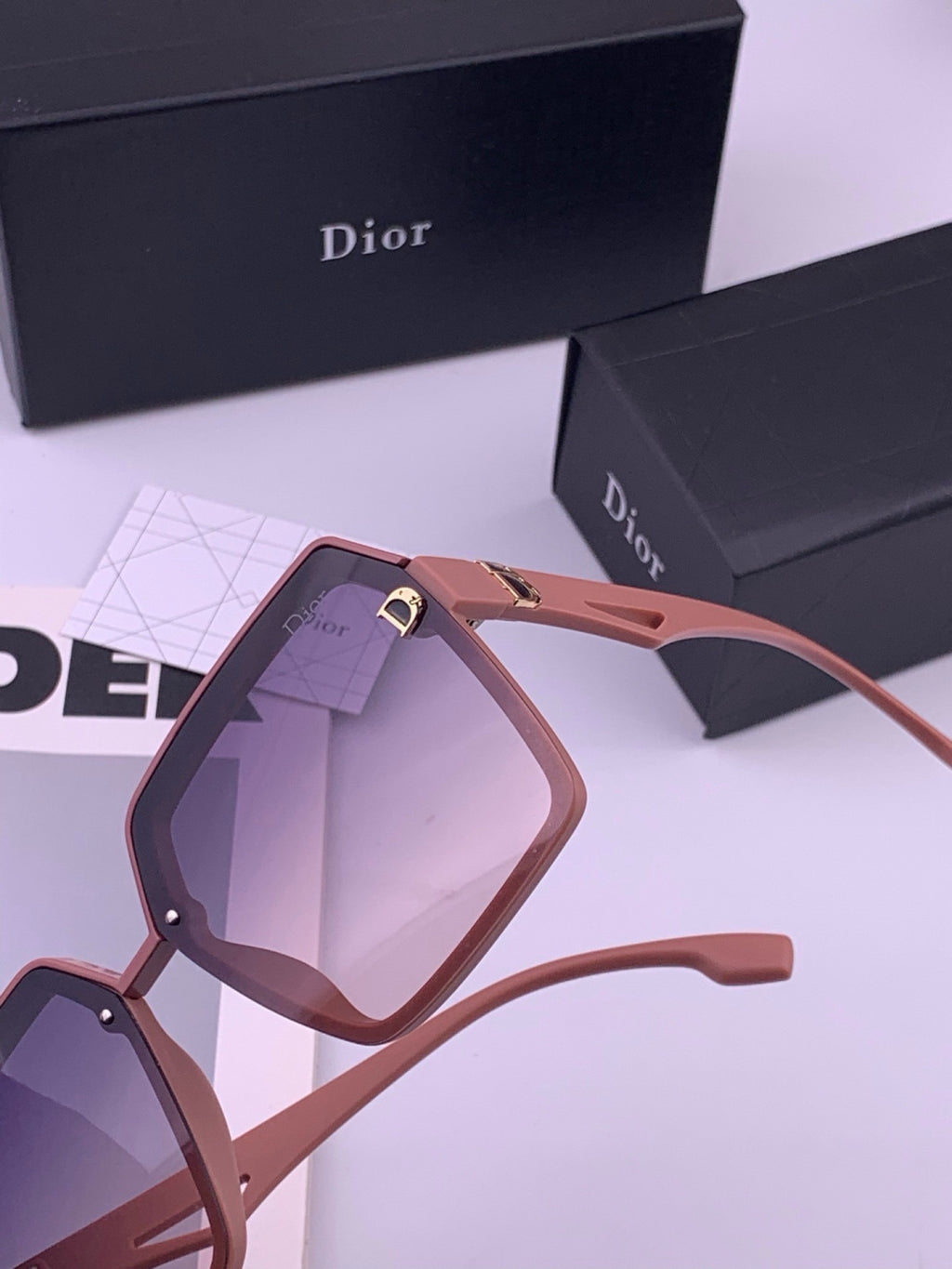 Dior CD092 Polarized Square Red Lens Sunglasses for Women - 415391 - detail image 2