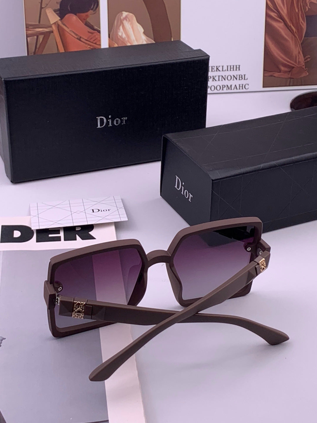 Dior CD9781 Polarized Square Black Lens Sunglasses for Women - 415392 - detail image 6