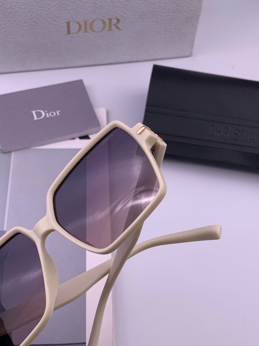 Dior CD4780 Polarized Square Black Lens Sunglasses for Women - 415383 - detail image 6