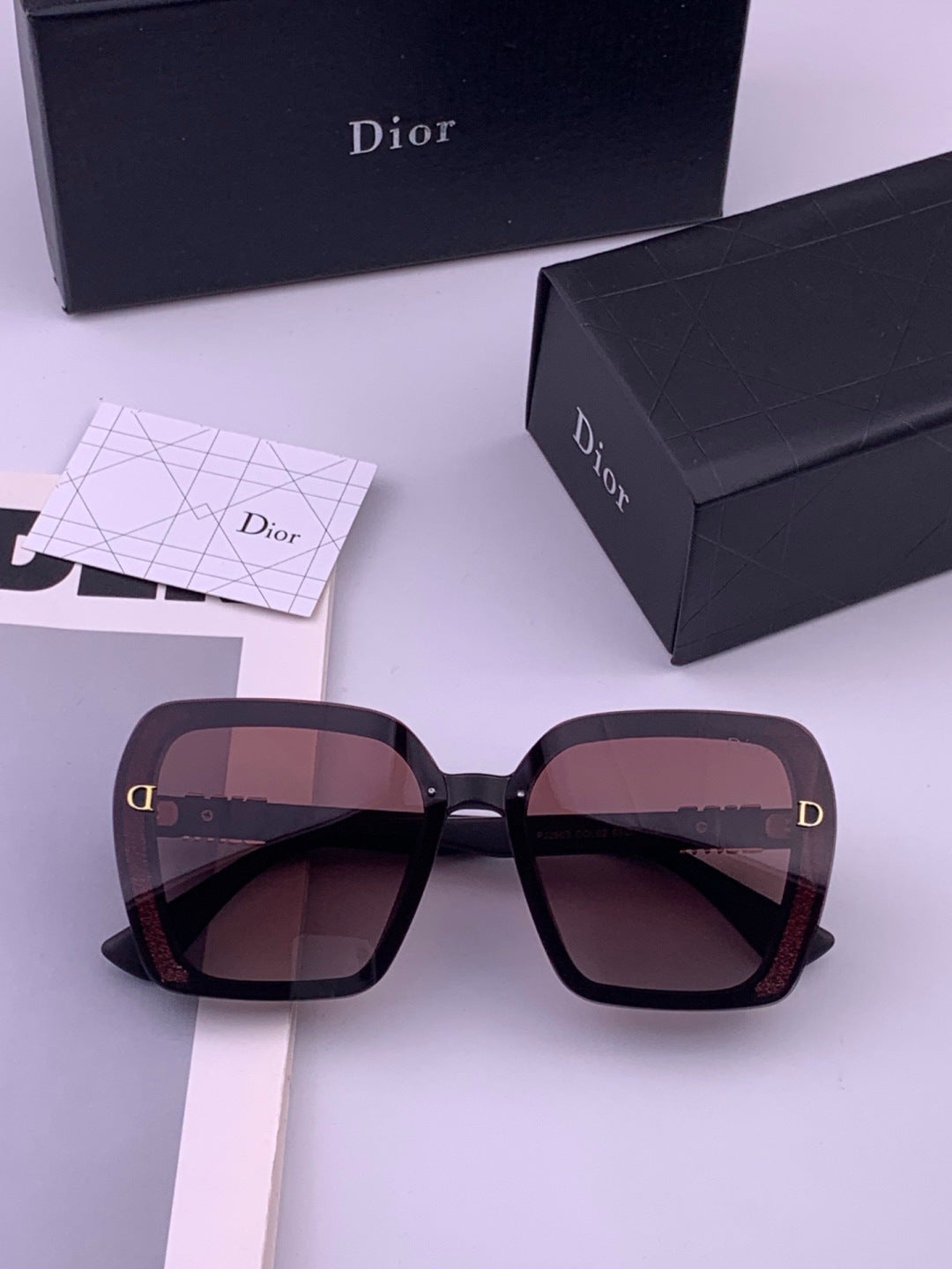 Dior CD3290 Polarized Square Gold Lens Sunglasses for Women - 415388