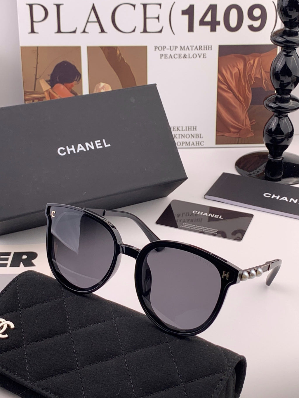 Chanel CH7788 Polarized Oversized Pink Lens Sunglasses for Men & Women - detail image 5