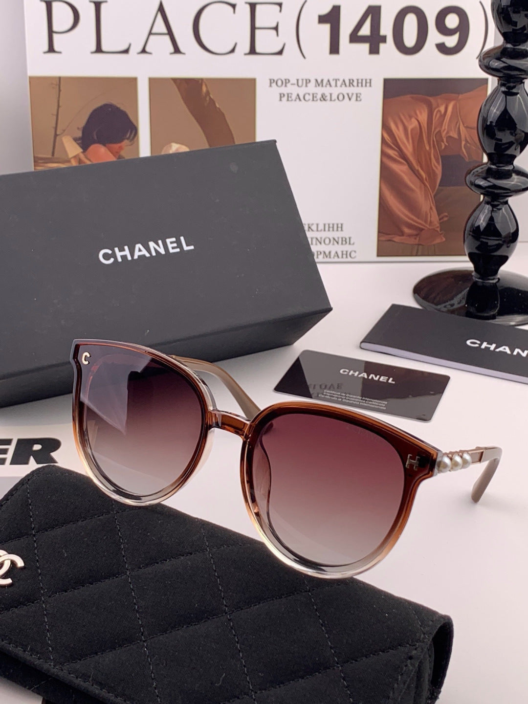 Chanel CH7788 Polarized Oversized Pink Lens Sunglasses for Men & Women - detail image 4