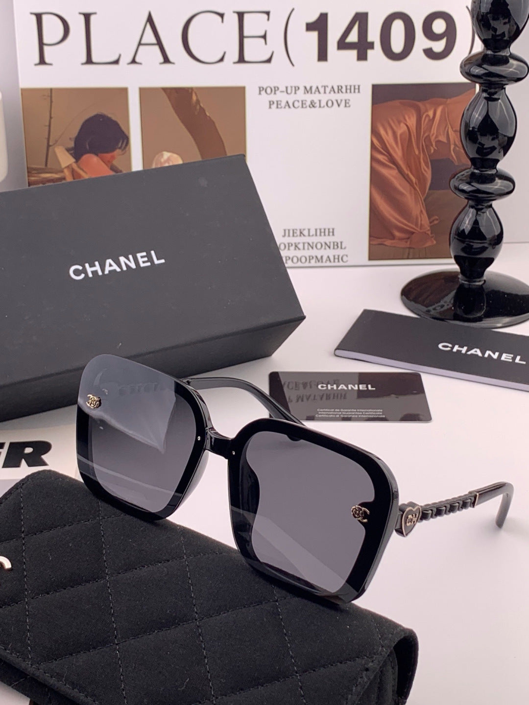 Chanel CH3787 Polarized Round Black Lens Sunglasses for Women - detail image 5