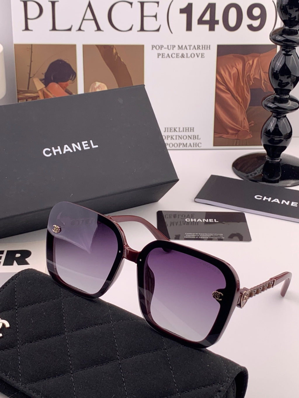 Chanel CH3787 Polarized Round Black Lens Sunglasses for Women - detail image 4