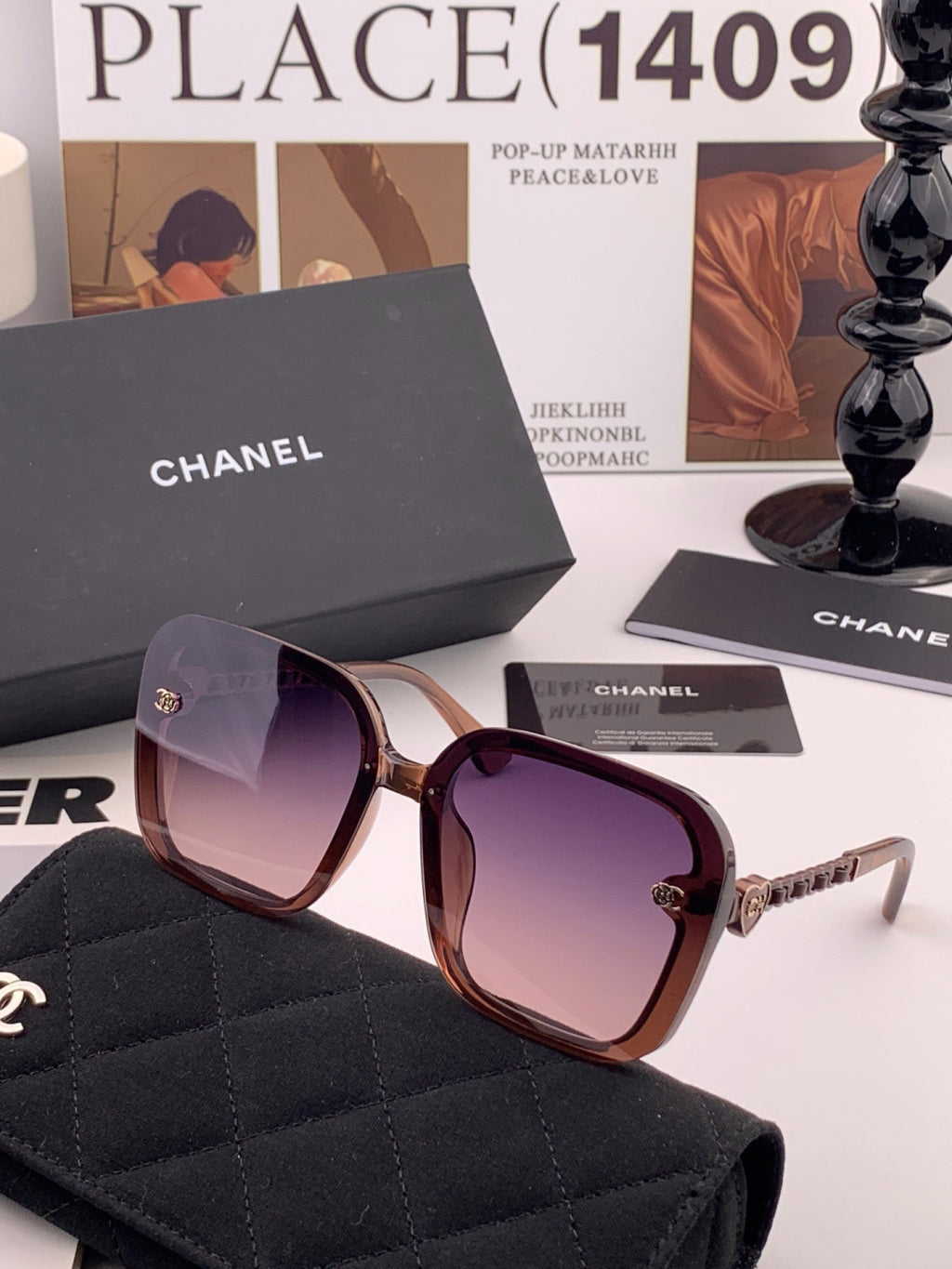 Chanel CH3787 Polarized Round Black Lens Sunglasses for Women - detail image 6