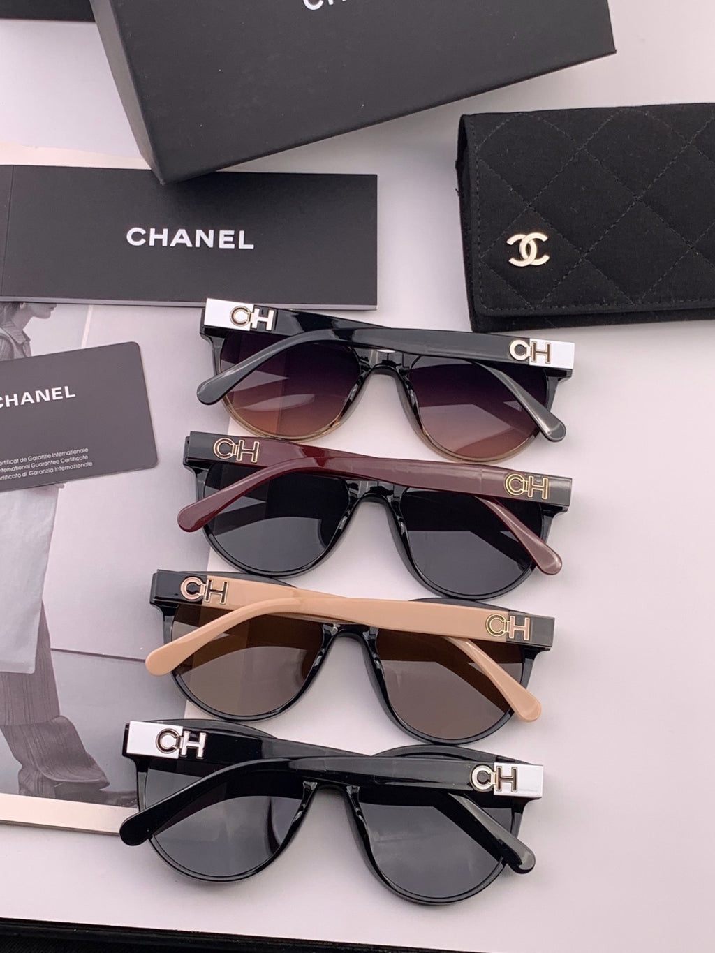 Chanel CH1787 Polarized Round Gold Lens Sunglasses for Women - detail image 6