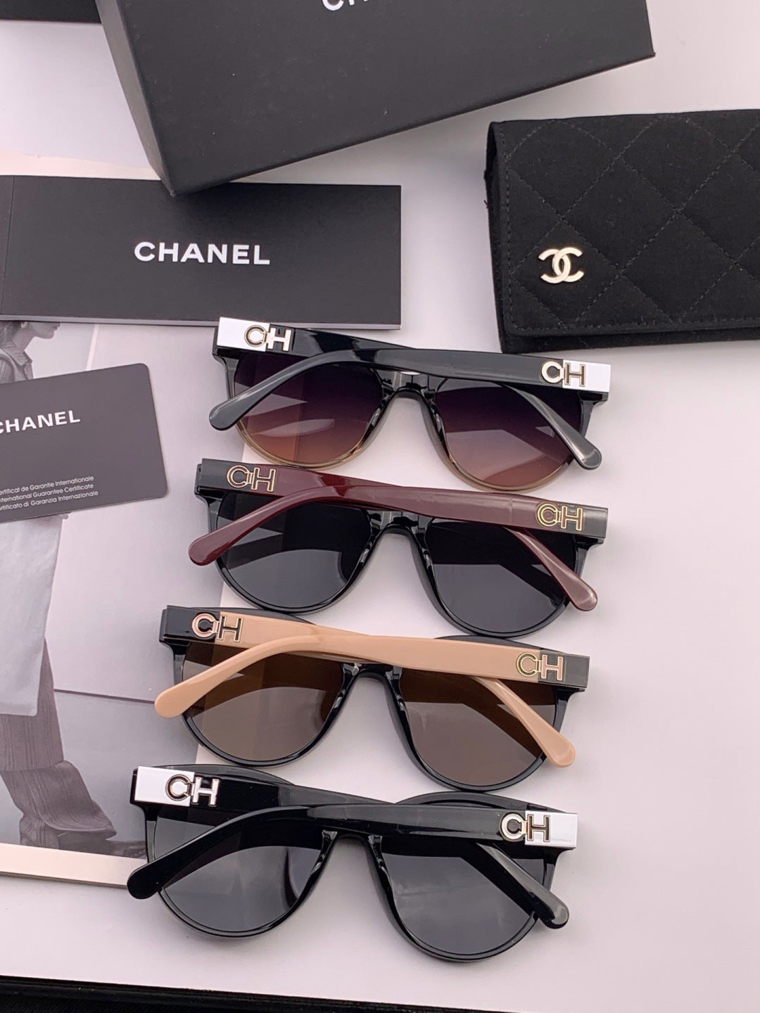 Chanel CH1787 Polarized Round Gold Lens Sunglasses for Women - detail image 6