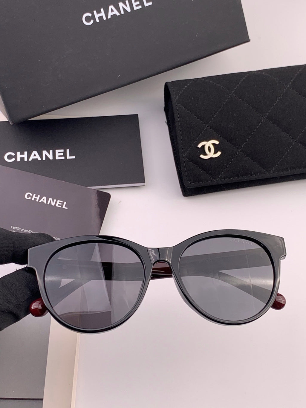 Chanel CH1787 Polarized Round Gold Lens Sunglasses for Women