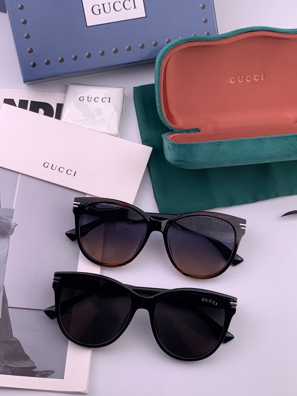 Gucci G2234 Polarized Square Pink Lens Sunglasses for Men & Women - detail image 7