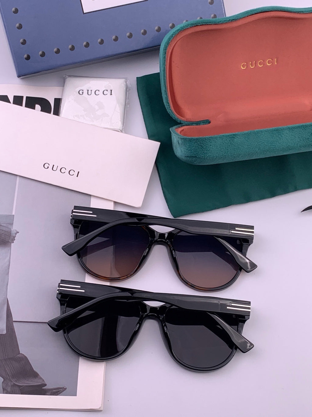 Gucci G2234 Polarized Square Pink Lens Sunglasses for Men & Women - detail image 6