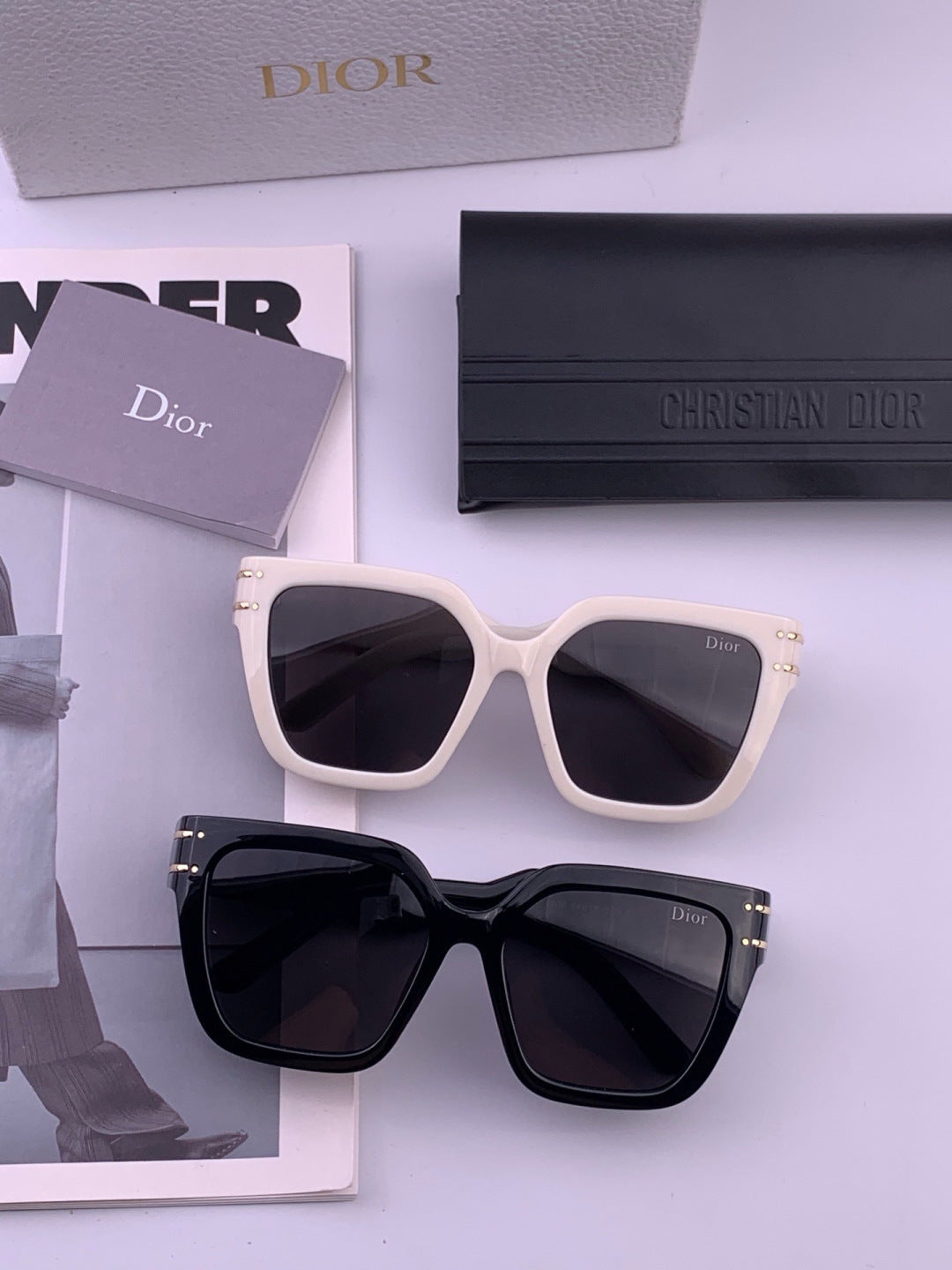 Dior CD9990 Polarized Square Black Lens Sunglasses for Women - 415436 - detail image 7