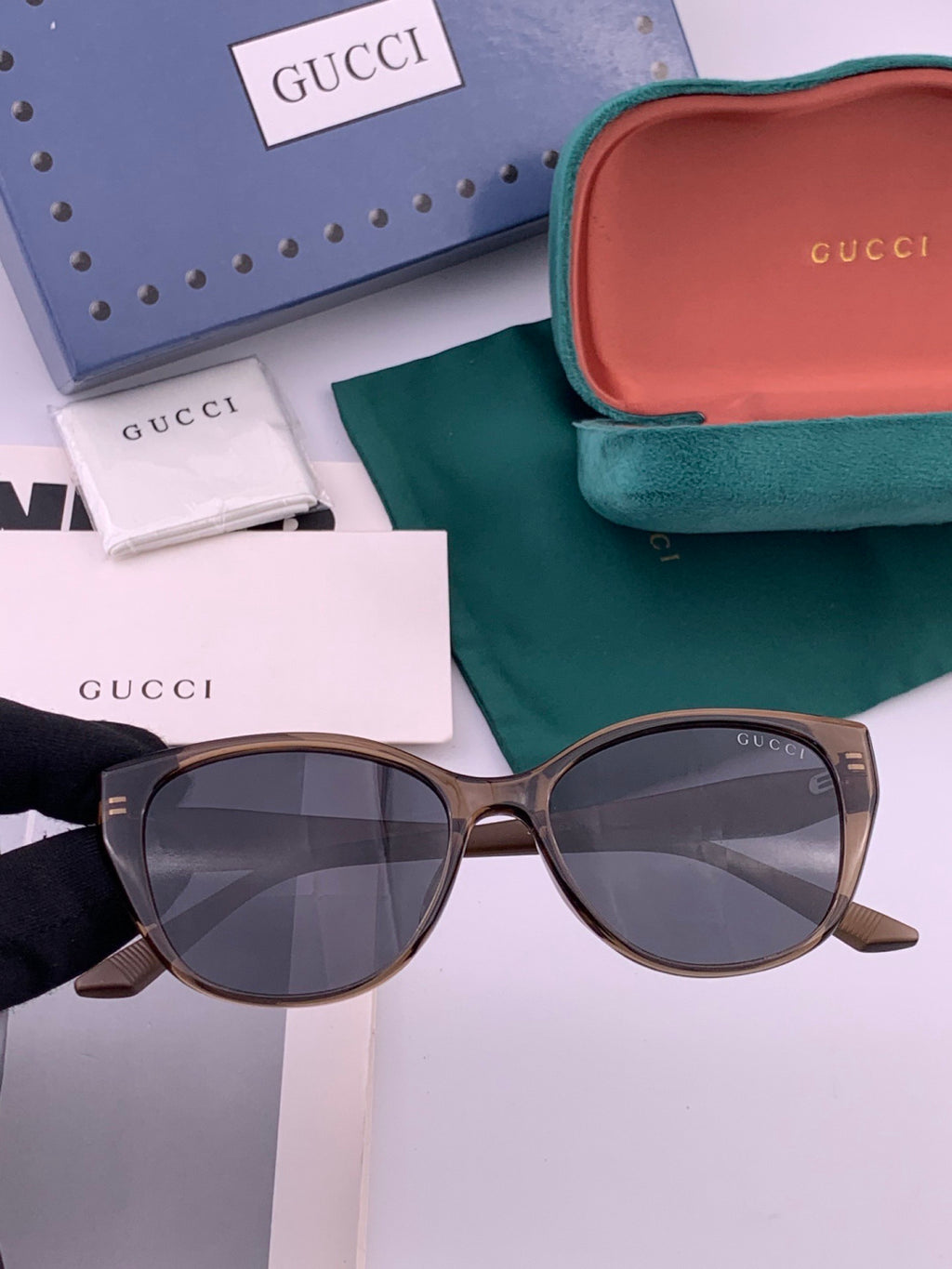Gucci G3820 Polarized Square Black Lens Sunglasses for Men & Women