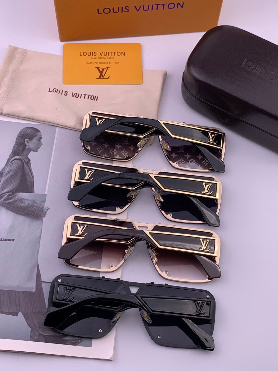 Louis Vuitton L501 Aviator Blue Lens Sunglasses for Men & Women - detail image 7